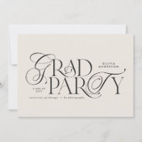 Graduação moderna tipografia elegante preto e bran