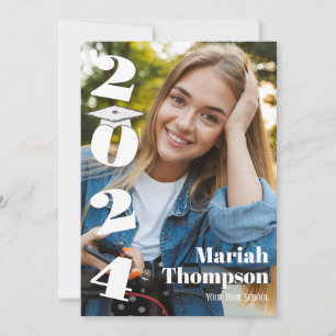 Convite Graduação Moderna Tipografia Foto Classe De 2023