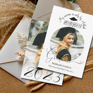Convite Graduação Muçulmana da Caligrafia Mínima Moderna