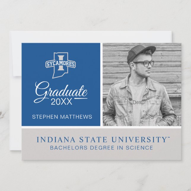 Convite Graduação na Universidade Estadual de Indiana (Frente)