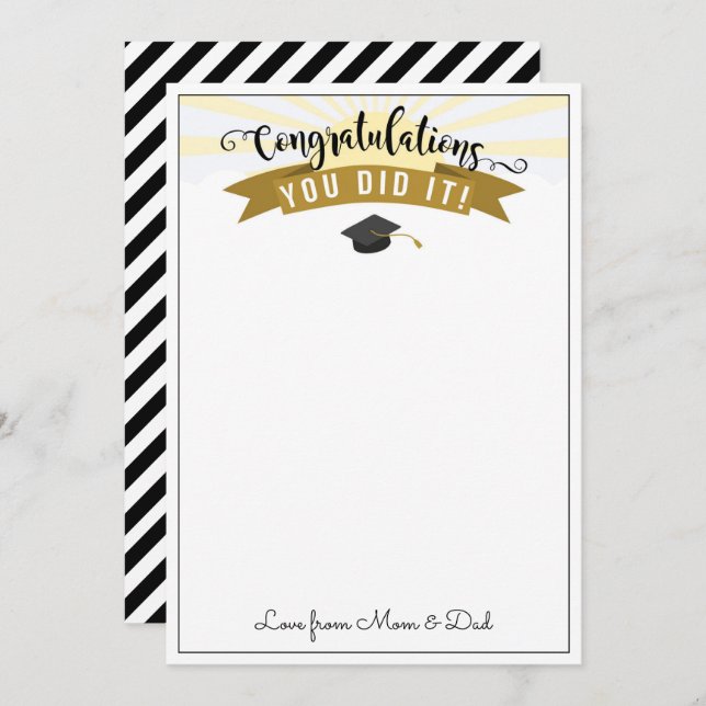 Convite Graduação Oferta de dinheiro bem feito detentor de (Frente/Verso)