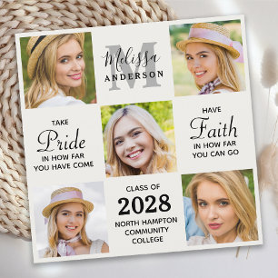 Convite Graduação Personalizada de Colagem de Fotos em 5
