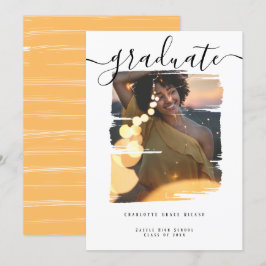 Convite Graduação Personalizada de Foto de Tipografia