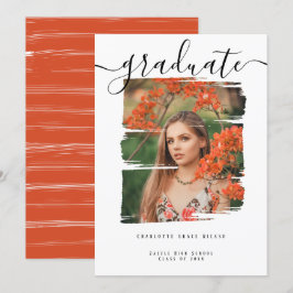 Convite Graduação Personalizada de Foto de Tipografia