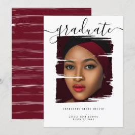 Convite Graduação Personalizada de Foto de Tipografia