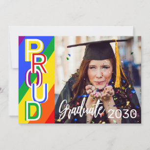 Convite Graduação Personalizada de Foto do Orgulho Arco-Ír