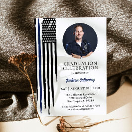 Convite Graduação Policial, Bandeira de Linha Azul Fino de