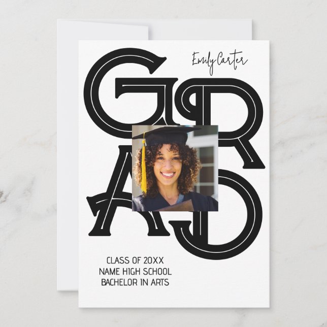 Convite Graduação por Caligrafia Moderna (Frente)