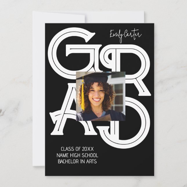 Convite Graduação por Caligrafia Moderna (Frente)