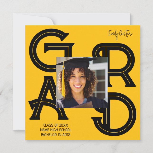 Convite Graduação por Caligrafia Moderna (Frente)