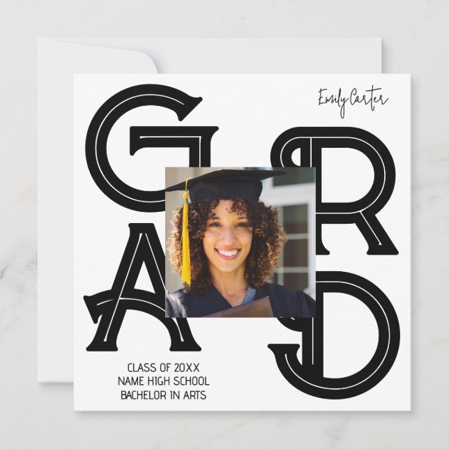 Convite Graduação por Caligrafia Moderna (Frente)