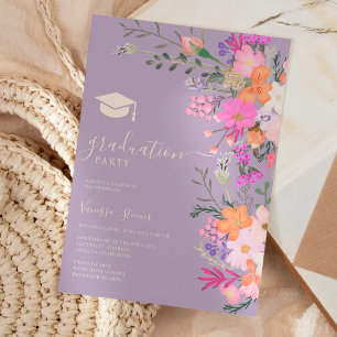 Convite Graduação por primavera de flores silvestres paste