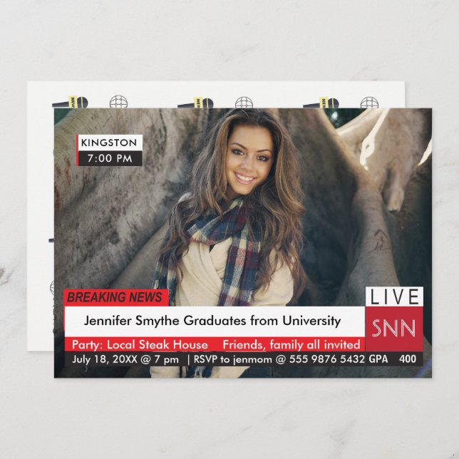 Convite Graduação Quebrando Notícias Fab (Frente/Verso)