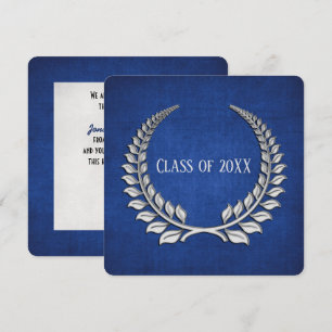 Convite Graduação Silver Laurel em Azul