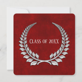 Convite Graduação Silver Laurel em Vermelho