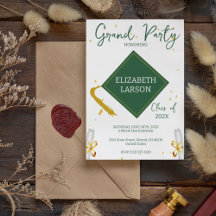 Graduação Tema Verde Sênior Elegante Moderno