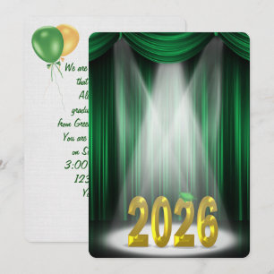 Convite Graduação Verde e Dourada 2025 em destaque