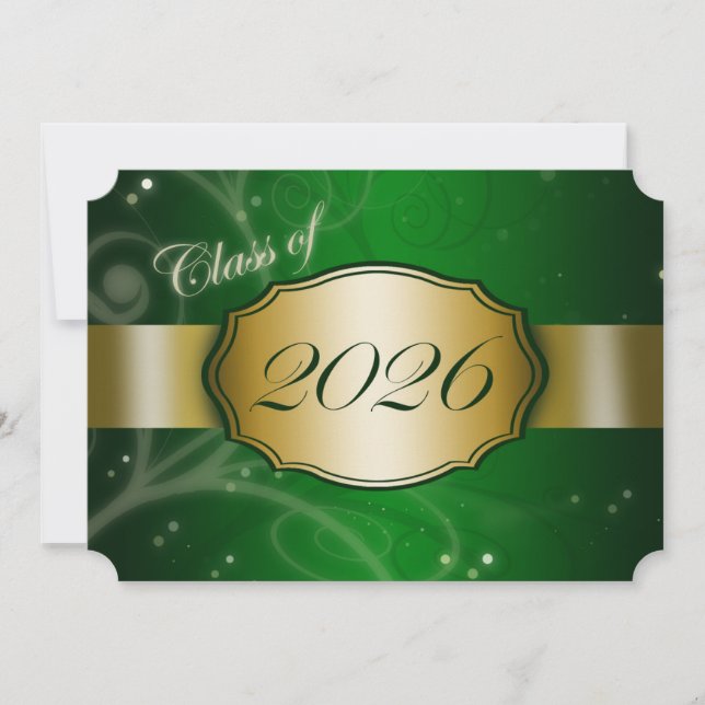 Convite Graduação Verde e Dourado 2026 (Frente)