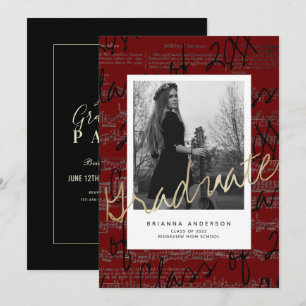 Convite Graduação Virtual de Foto em Folha de Música Bo