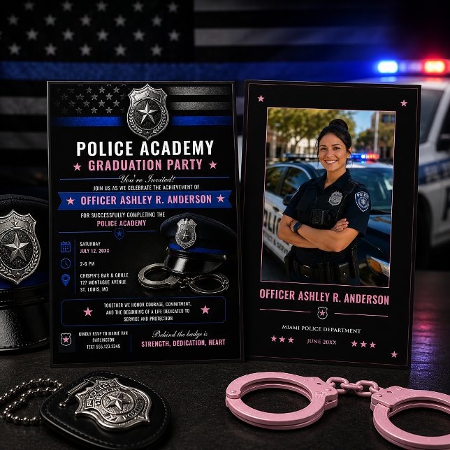 Convite Graduada na Academia de Polícia Feminina Thin Blue (Criador carregado)
