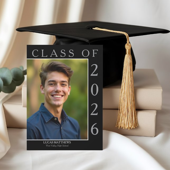 Convite Graduado Clássico Turma de 2026 Foto Personalizada (Criador carregado)