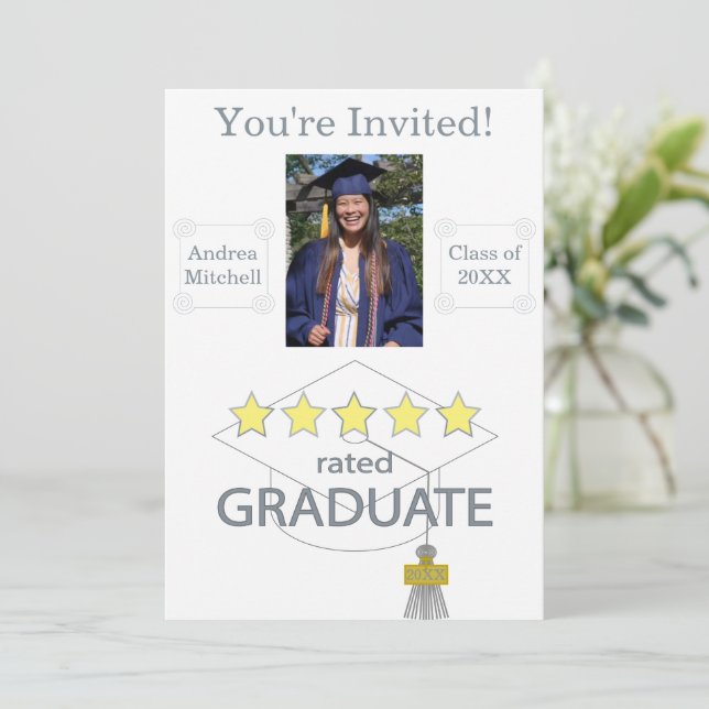 Convite Graduado com 5 Estrelas (Em pé/Frente)