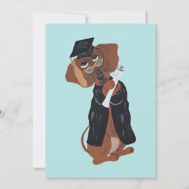 Convite Graduado Dachshund (Frente)