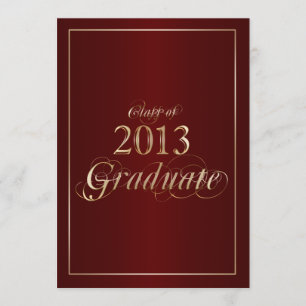 Convite graduado elegante marrom e do ouro 2013