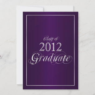 Convite graduado elegante roxo e da prata 2012