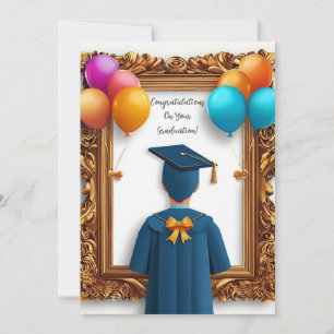 Convite Graduado em Toga Acadêmica Visto por Trás