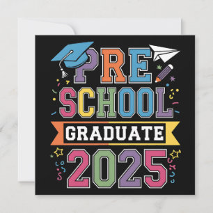 Convite Graduado na Pré-Escola 2025 Graduação Pré K Escola