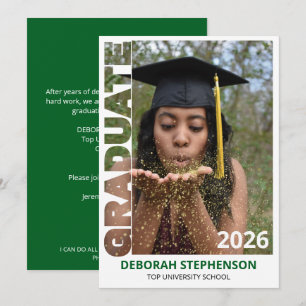 Convite Graduado Verde 2026 Foto Graduação