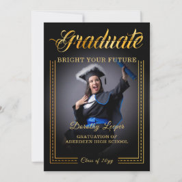 Convite Graduados, toque de ouro ilumine seu futuro.