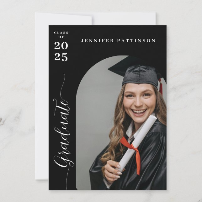 Convite Graduate Modern Arch Photo Graduation Invitation (Frente)