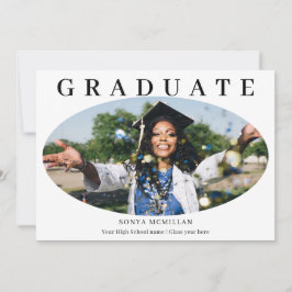 Convite Graduate Oval Modern Photo Graduation