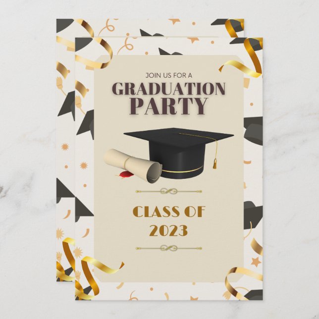 CONVITE GRADUATION 2023: CELEBRATE YOUR HARD-EARNED SUCCES (Frente/Verso)