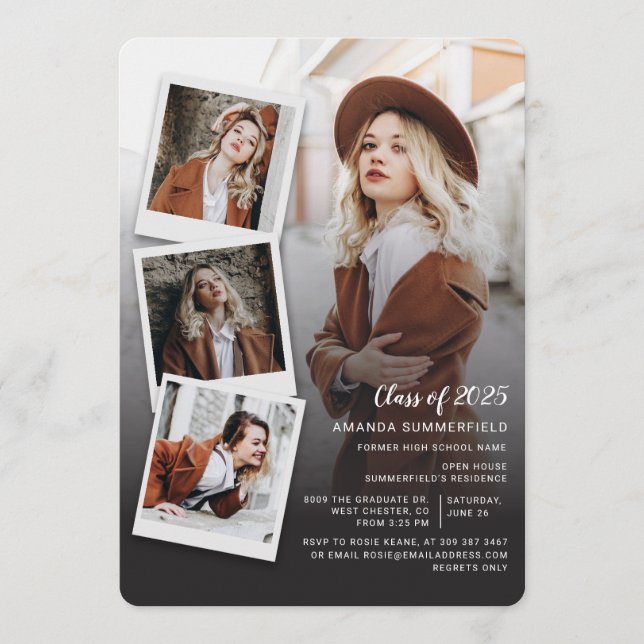 Convite Graduation 2025 Photo Collage Grad Party (Frente)