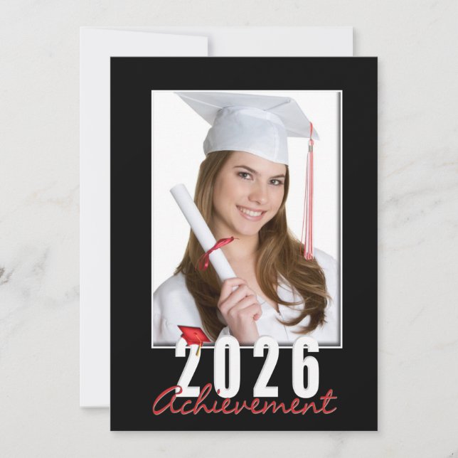 Convite Graduation 2026 Achievement Photo Frame (Frente)