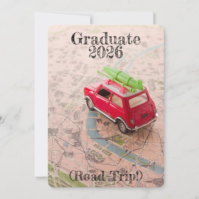 Convite Graduation 2026 Announcement Road Trip Invitation (Frente)