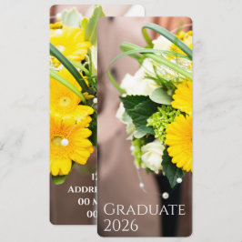 Convite Graduation 2026 Custom Text Sunflower Announcement