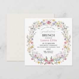 Convite Graduation Brunch elegant modern watercolor