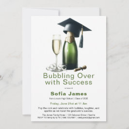 Convite Graduation Champagne Celebration Invitation