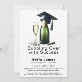 Convite Graduation Champagne Celebration Invitation