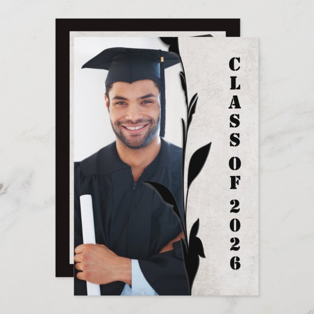 Convite Graduation Class of 2026 Photo Frame (Frente/Verso)