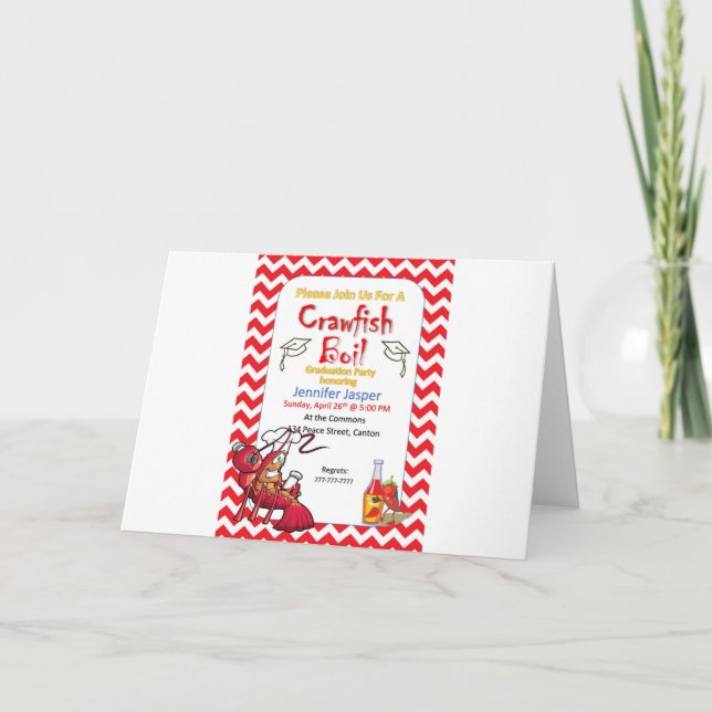 Convite Graduation Crawfish Boil Party Invitation (Frente)