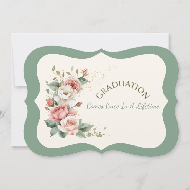 Convite Graduation Daughter Floral Bouquet Invitation (Frente)