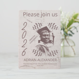 Convite Graduation grayed backdrop custom photo