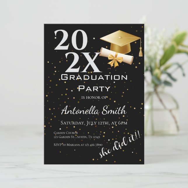 Convite Graduation Invitation (Em pé/Frente)