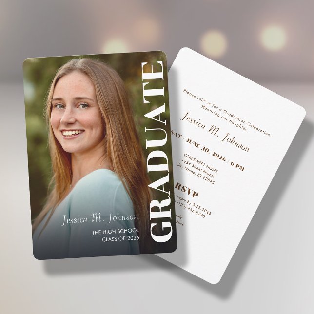 Convite Graduation invitation with photo portrait (Criador carregado)
