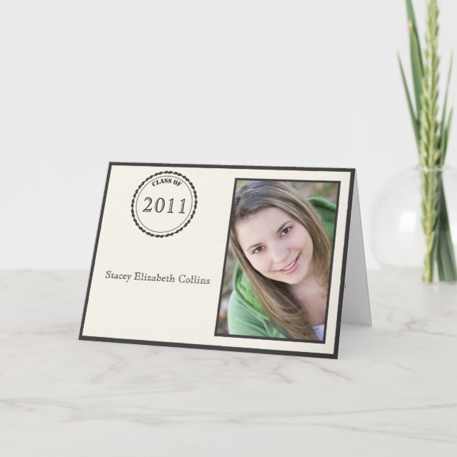 Convite Graduation Medallion Invitation-black (Frente)